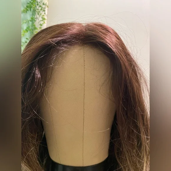 Human/Synthetic Blend Dark Blonde Ombre Lace Front Wig - Picture 9 of 10